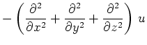 $\displaystyle -\left(\frac{\partial ^2}{\partial x^2}+\frac{\partial ^2}{\partial y^2}+\frac{\partial ^2}{\partial z^2}\right)\,u$