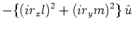 $\displaystyle -\{(ir_xl)^2+(ir_ym)^2\}\,\hat{u}$