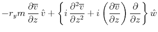 $\displaystyle -r_ym\,\frac{\partial \overline{v}}{\partial z}\,\hat{v}
+\left\{...
...ial \overline{v}}{\partial z}\right)\frac{\partial }{\partial z}\right\}\hat{w}$