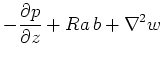 $\displaystyle -\frac{\partial p}{\partial z}+Ra\,b+\nabla ^2w$